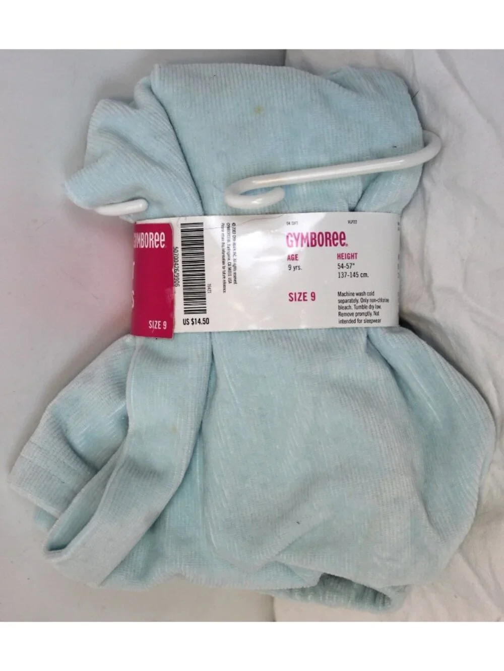 2004 Gymboree Apres Ski Light Blue Velour Corduroy Leggings sz 9